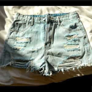 Ripped Jean Shorts